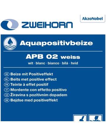 Aquapositivbeize APB 02 weiß 1 l - Zweihorn
